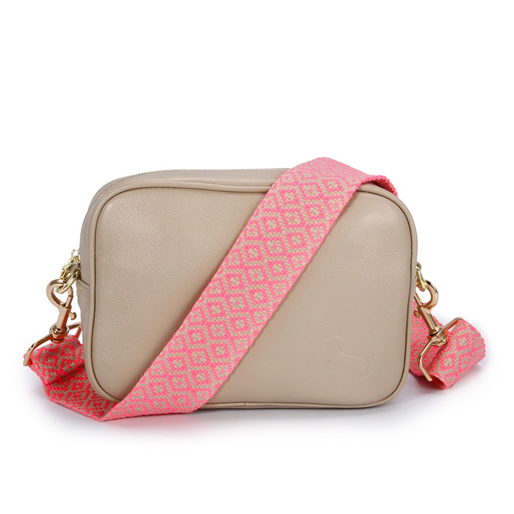 The Pearl Crossbody Bag with the Pink Diamond Strap douglasanddaisy